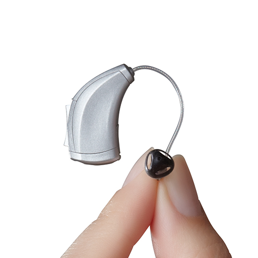 Receiver in the ear hearing aid in hand